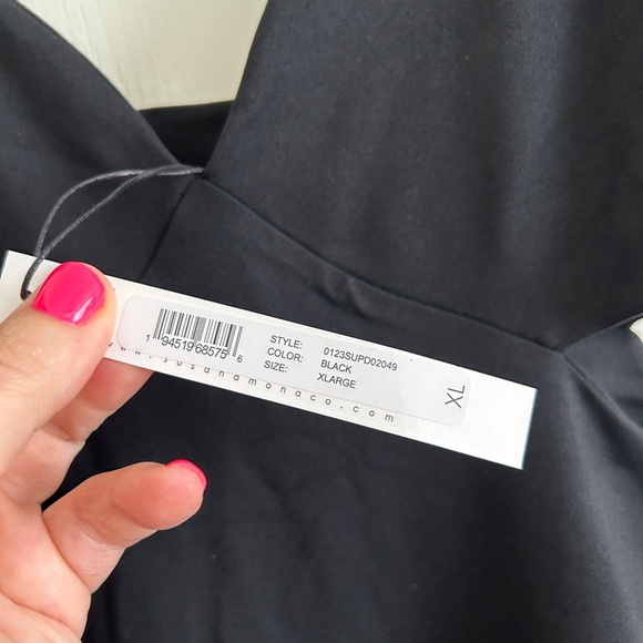 CLOSET CLOSING Susana Monaco Side Open Tank Slit Maxi Dress in Black Sz XL - Picture 6 of 8